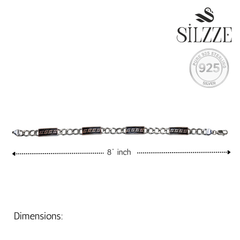 Silver Greek design black and rose gold Mens bracelet