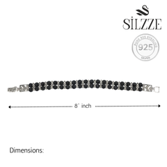 Silver Divine Rudraksha Double Row Bracelet for Him