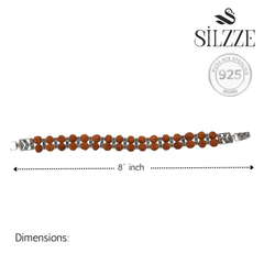 Silver Brown Rudraksha Bracelet for Him