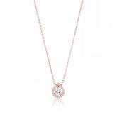 Rose Gold pear Teardrop Halo Pendant