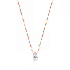 Rose gold Pear-Cut Solitaire Pendant for her
