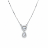 Silver Heart Drop CZ Necklace pendant for her