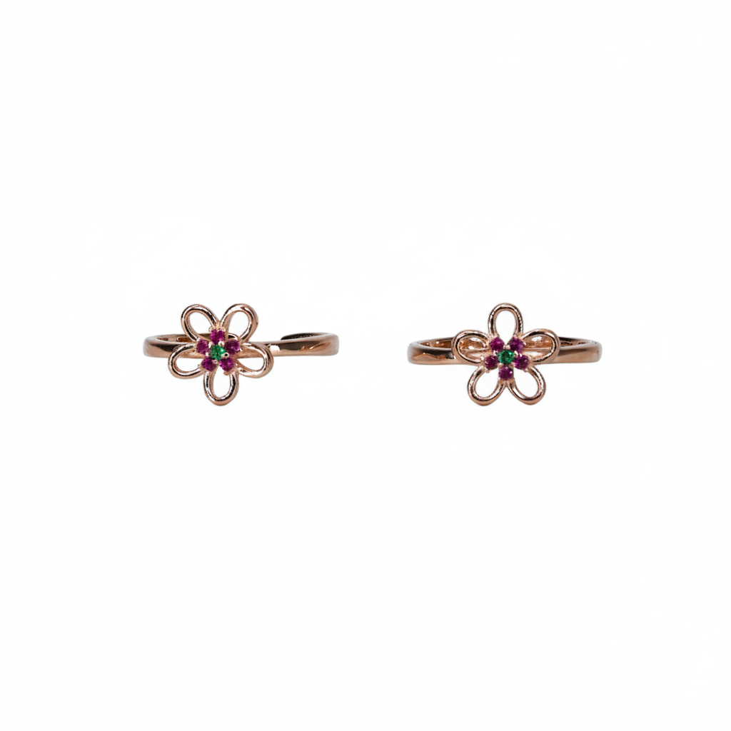 Rose Gold Bloom Flower Toe Ring