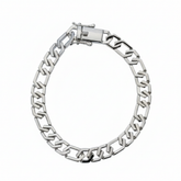 Silver High polish Cuban style Chain bracelet for mens