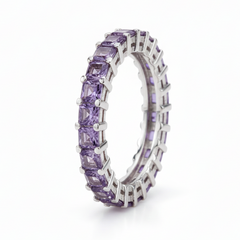 Silver Elegant violet Eternity Band for her