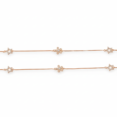 Rose gold Flower and Star Anklet