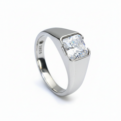 Silver Gents Solitaire classic Ring for Him