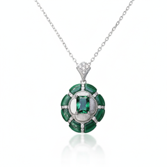Silver Exquisite Malachite Green Pendant
