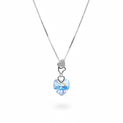 Silver Aurora Crystal Heart Pendant