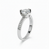 Silver Precious Round Ring