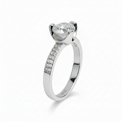 Silver Precious Round Ring