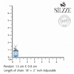 Silver Blue Lantern Crystal Pendant