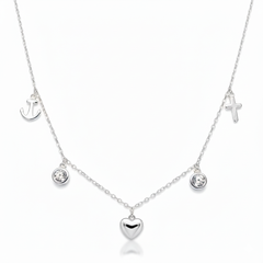 Silver Faith & Love Charming Set