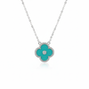 Silver Turquoise Clover Pendant