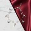 Silver Classic Parisian Key & Evil Eye Double layered Anklet