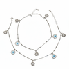 Silver Evil eye and Sun charms Anklet
