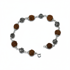 Silver Om Rudraksh Bracelet