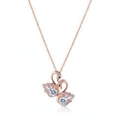 Rose Gold Eternal Love Swan Pendant