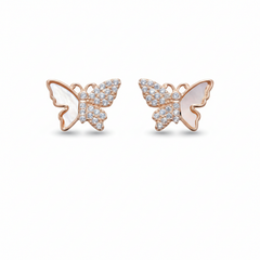 Rose Gold Radiant Butterfly Pendant Set
