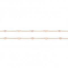 Silver Rose gold Oval Charms Anklet