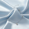 925 Silver Heart Padlock and Evil Eye Charm Anklet