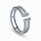 Silver Split Band Ring