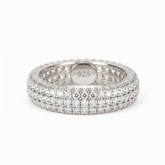 Silver Triple row Iced Eternity Band For Her