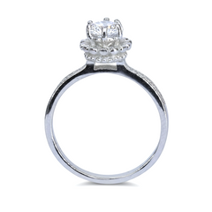 Silver Solitaire Crown Ring