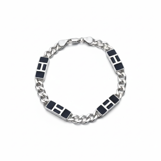 Silver Hyacinth Curb Link Men's Bracelet