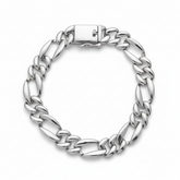925 Silver Men's Classic figaro link chain Bracelet