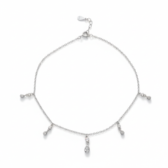 Silver Teardrop Charms Anklet for the cute her