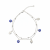 Silver Fancy Evil eye protection Double layered Anklet