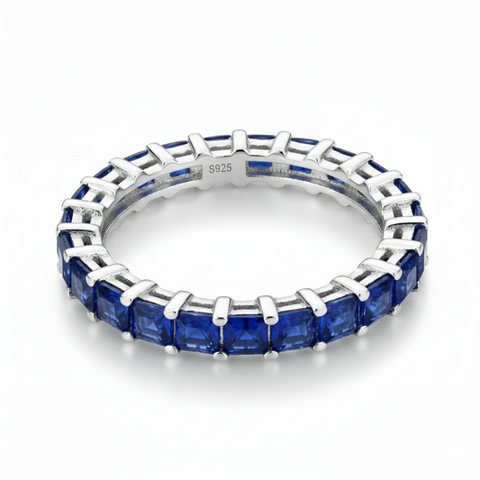 Silver Blue Crimson & Crystal Statement Band For Her