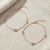 Silver Trendy Rose gold star Anklet for her