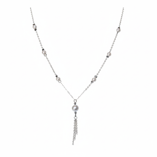 Silver Tassel Y Anchor Chain For Her