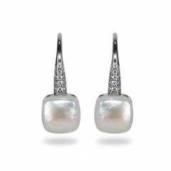 Silver White mother of Pearl French Hook earrings