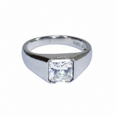Silver Gents Solitaire classic Ring for Him