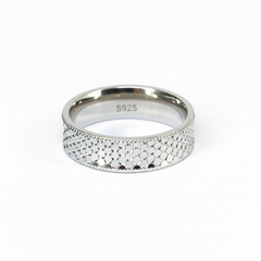 Silver Honeycomb Texture Ring For Her