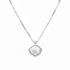 Silver Mother Of Pearl Shell Pendant necklace for her
