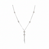 Silver Elegant Pearl Drop Lariat Chain For Her