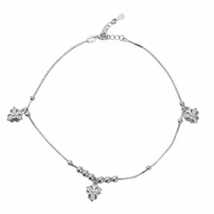 Silver Blossomed Flower Anklet