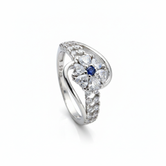 Blue Daisy Bloom Statement Ring