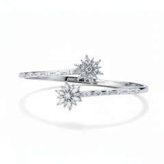 Silver Starlight Floral Bracelet For Her