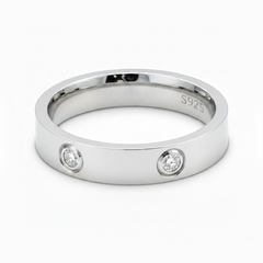 Timeless CZ Diamond-Accent Silver classic Band