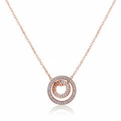 Rose Gold Interlocking Circle Pendant
