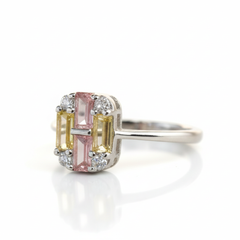 Silver Pastel Peony Ring For Her