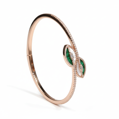 Rose Gold Malachite Wrap Bracelet For Her