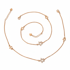 Silver Trendy Rose gold star Anklet for her