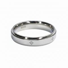 Silver Aesthetic Spinner Band ring for him