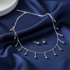 Silver Raindrop Dangle Necklace